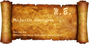 Mojszin Benigna névjegykártya